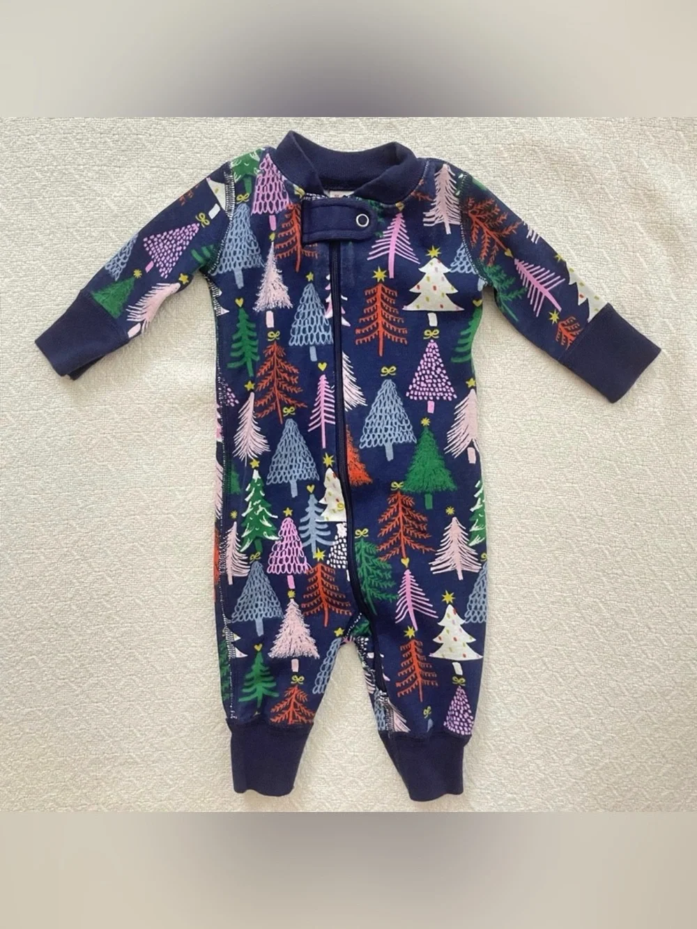 Hanna Andersson Color Holiday Tree Print Zippered Footie Sleeper